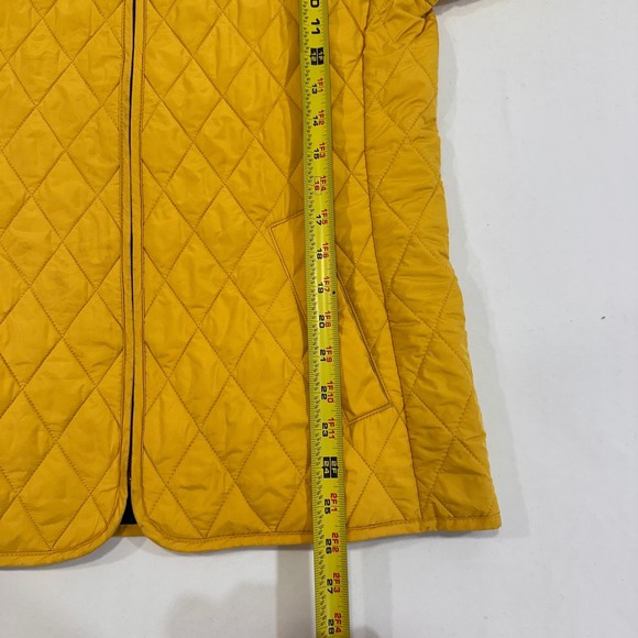 Lands' End Quilted Barn Jacket Women Size S 6-8 Yellow Plaid Lined | Preppy - Picture 9 of 9
